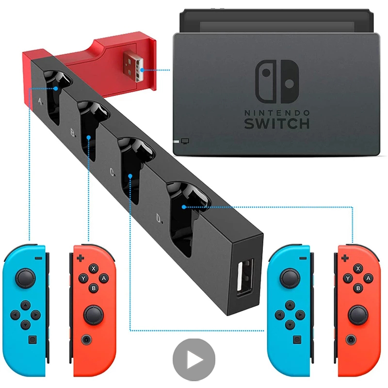 Gaming Console Tower - Dock Charging Docking Station For Nintendo