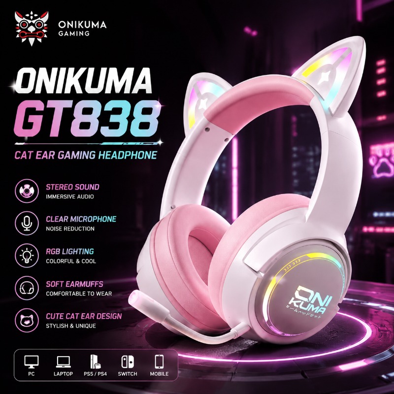 ONIKUMA GT838 Gaming Headset C - Gaming Console In Amazon recension och pris
