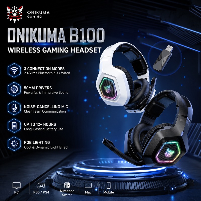 ONIKUMA B100 Wireless Gaming H - Gaming Console In Amazon recension och pris